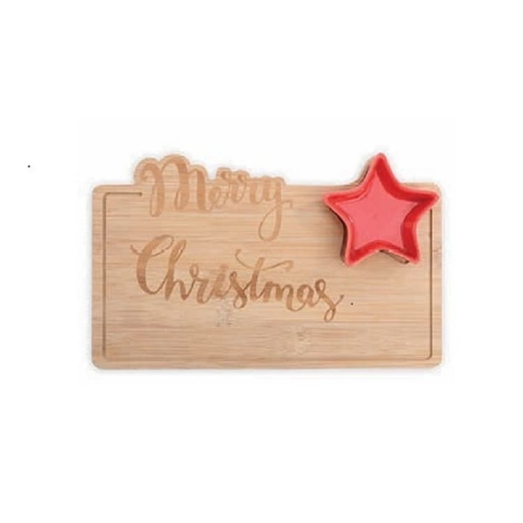 Tábua De Corte Merry Christmas C/ Pote Estrela - Cromus