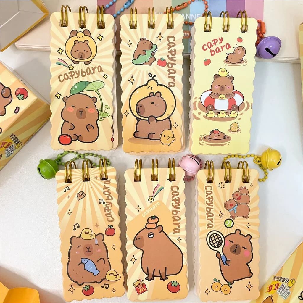 Mini Bloco De Anotações Chaveiro Capivara Fofa