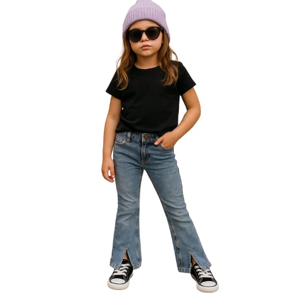 Calça Jeans Flare Infantil Feminina Menina 4 a 8 Anos Estilosa