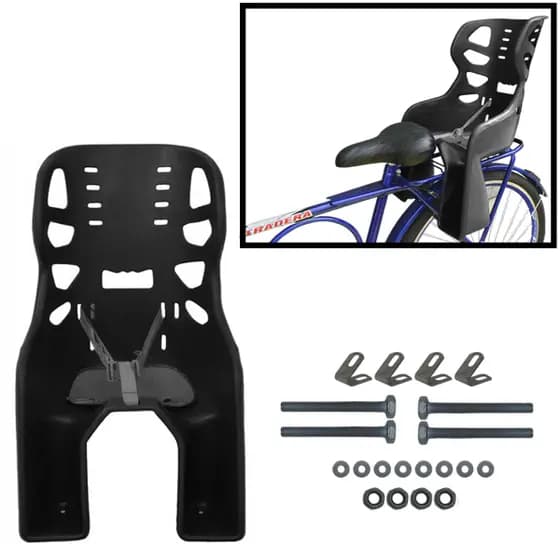 Cadeirinha Crianca Traseira Bagageiro Carona Bike Preto - STYLL