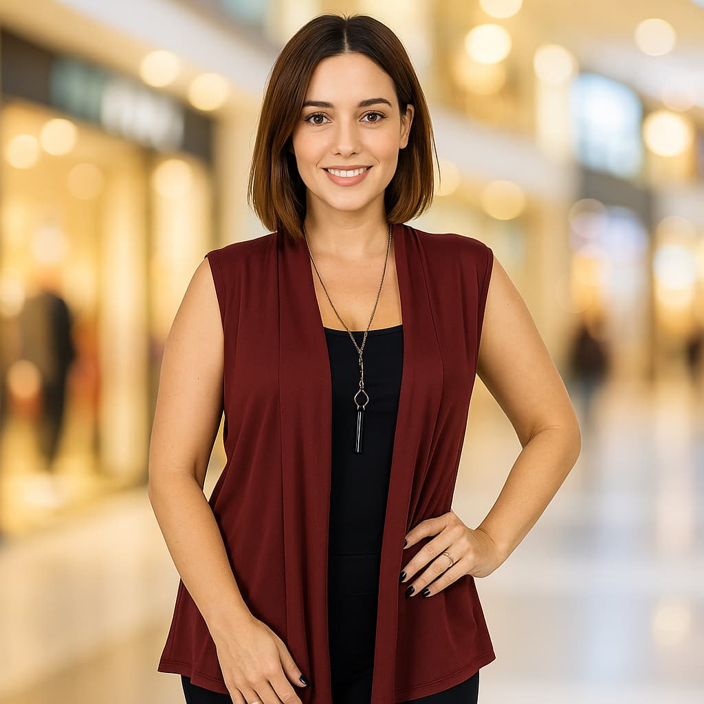 Colete Cardigan Feminino Elegante Soltinho em Viscolycra Social