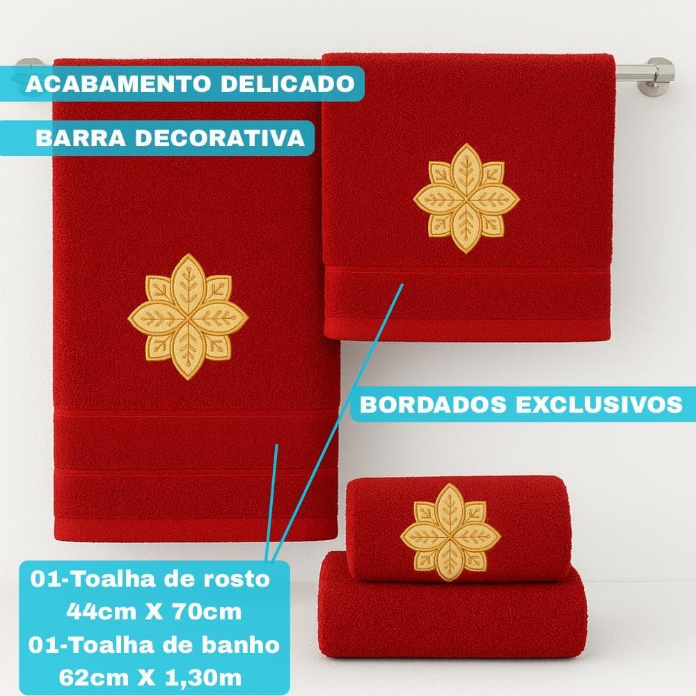 Jogo Toalhas De Banho 2 Peças Banho e Rosto Presente OFERTA