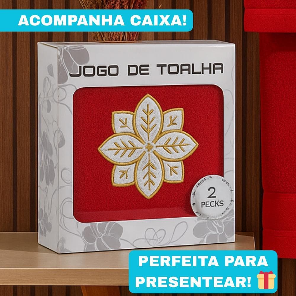 Kit Toalhas De Banho Para Presente - 2 Peças (Banho e Rosto)