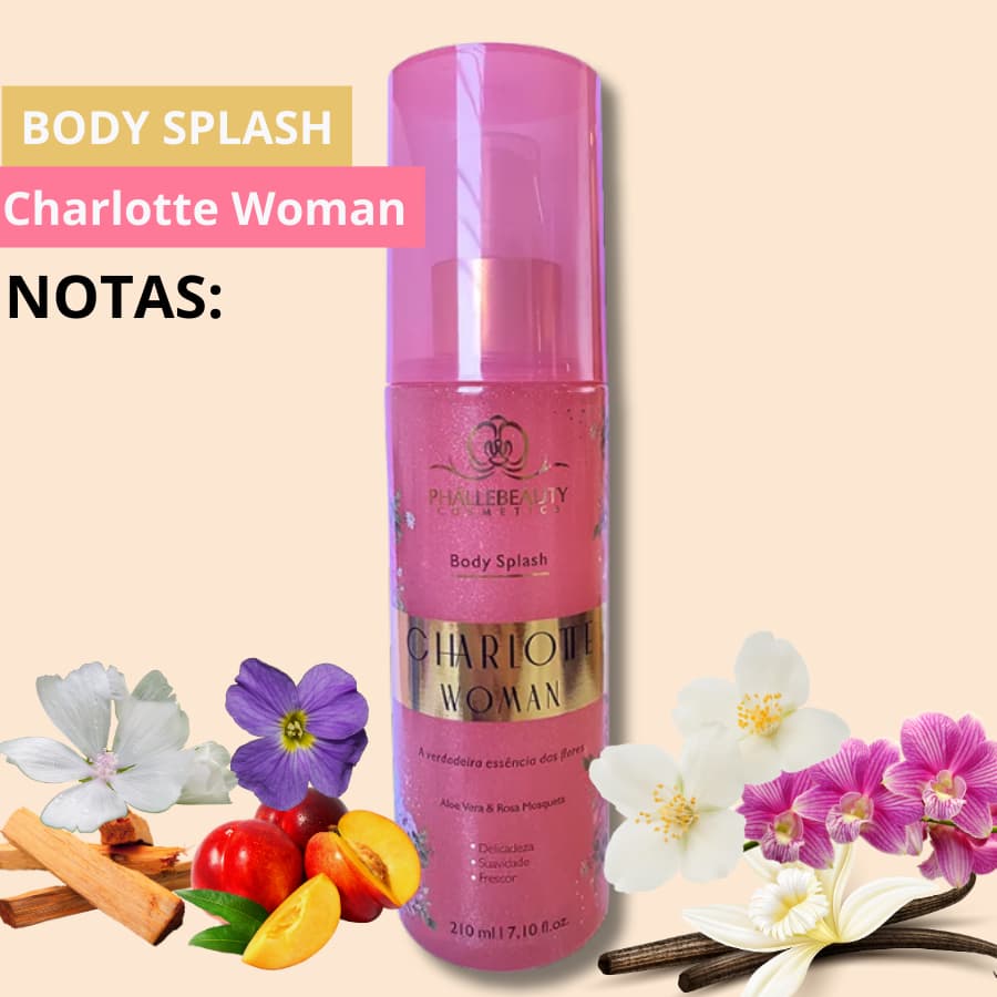 Body Splash Feminino Charlotte Woman 210ml PhalleBeauty| Fragrância Feminina Delicada