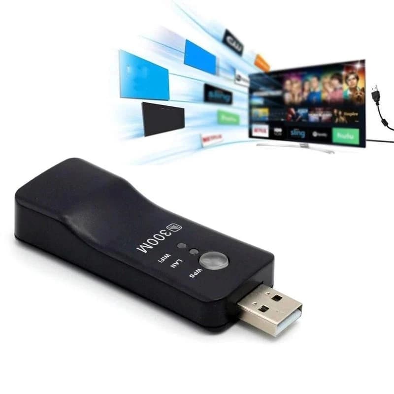 TV Inteligente Adaptador 300M Sem Fio USB Repetidor Wifi