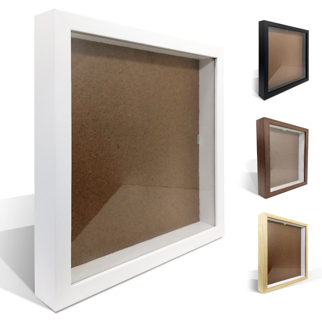 Moldura caixa Alta 25x25 cm com Vidro Profundidade 3cm para Quilling e Bordados