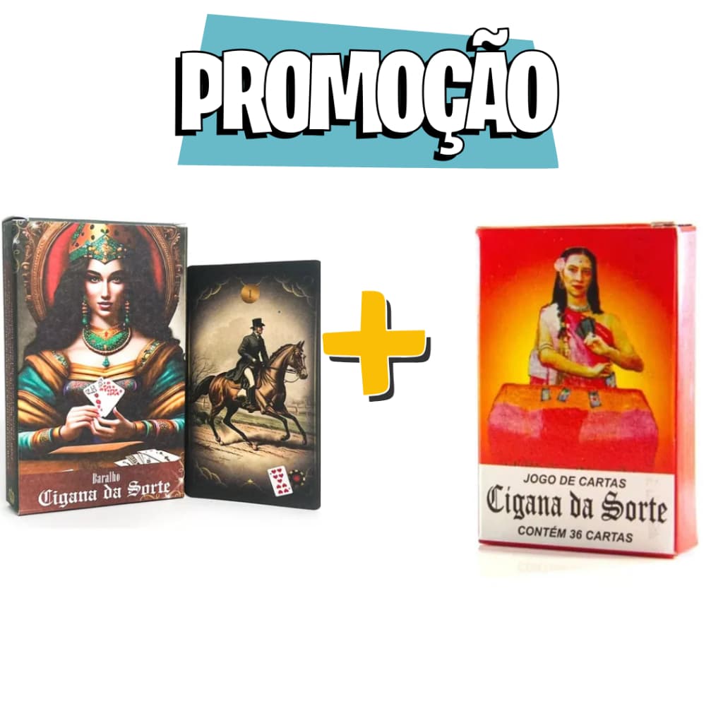 KIT Tarô Baralho Cigana da Sorte Luar - 36 Cartas +Tarot Cigana Da Sorte Cinza  C/ 36 Cartas + Manual Aprenda lindos