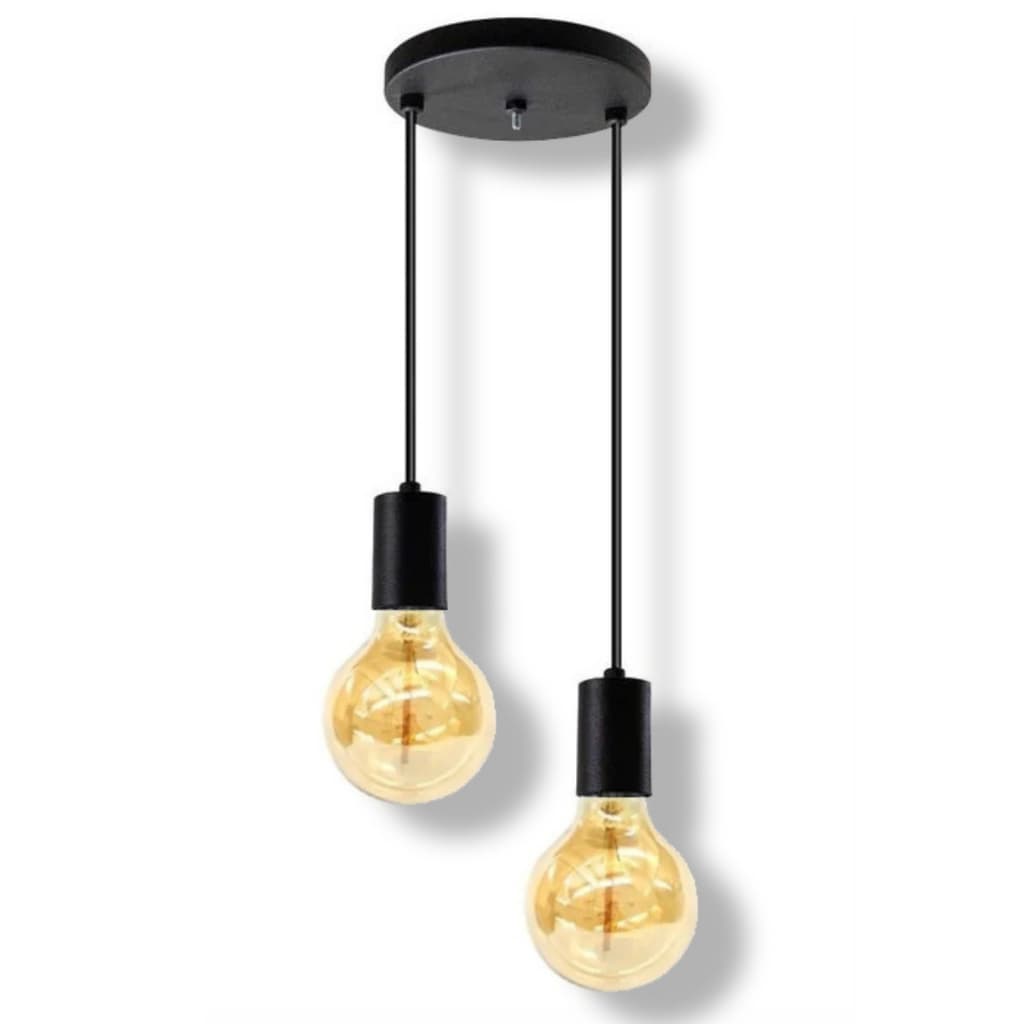 Pendente Duplo Fio Cabo Vintage Retro Industrial Glamour E27