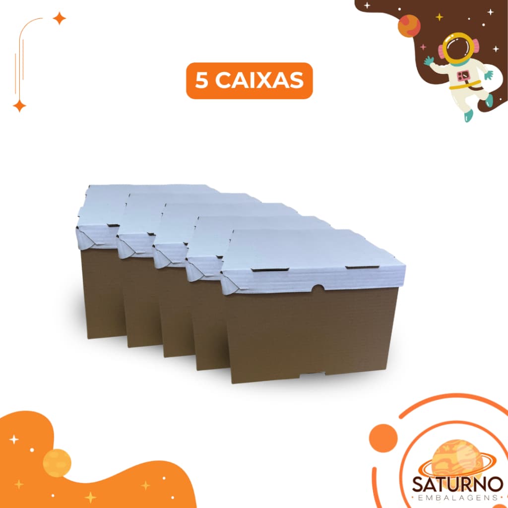 Caixa de Bolo 5 Unidades 30x30x22cm – Embalagem Resistente e Prática para Doces e Confeitaria