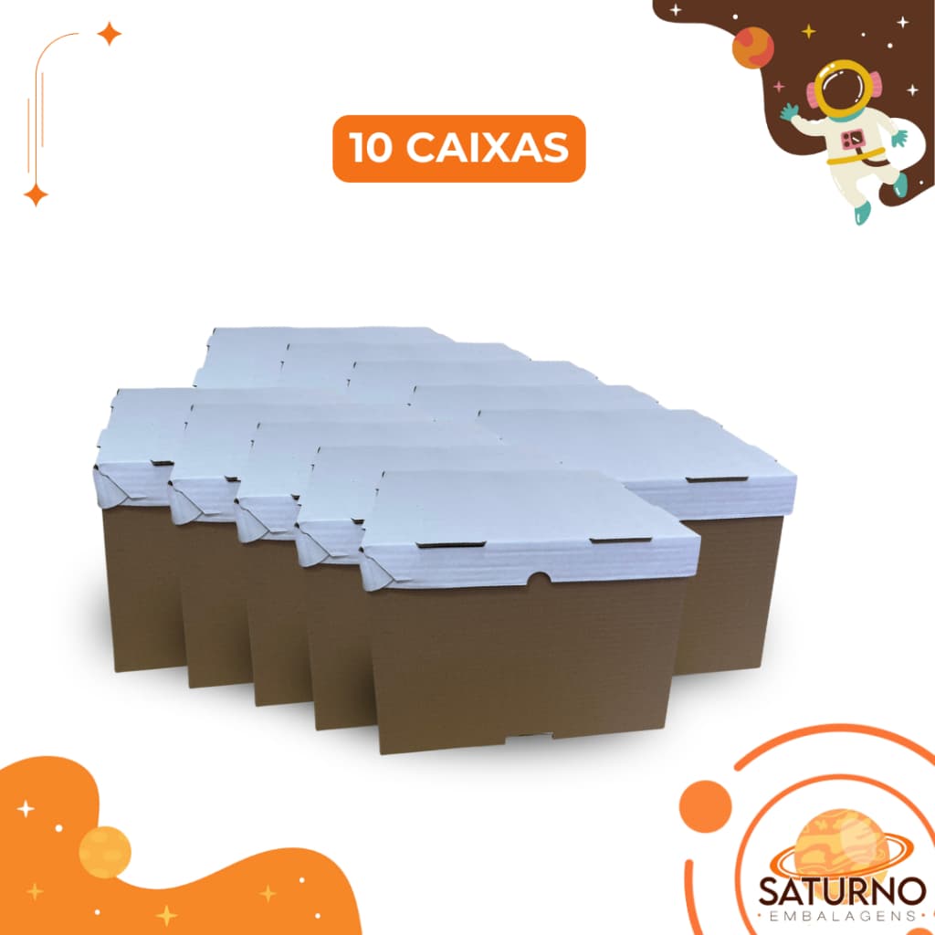 Caixa de Bolo 10 Unidades 30x30x22cm – Embalagem Resistente e Prática para Doces e Confeitaria