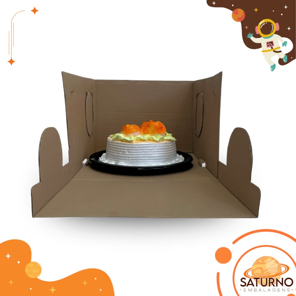 Caixa de Bolo 5 ou 10 Unidades 30x30x22cm – Embalagem Resistente e Prática para Doces e Confeitaria