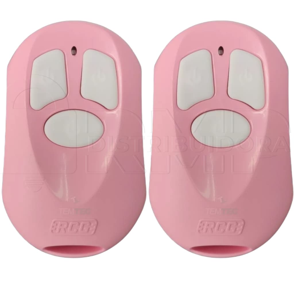 KIT 2 CONTROLES REMOTO PARA PORTÃO ELETRONICO TX COMMAND RCG ROSA