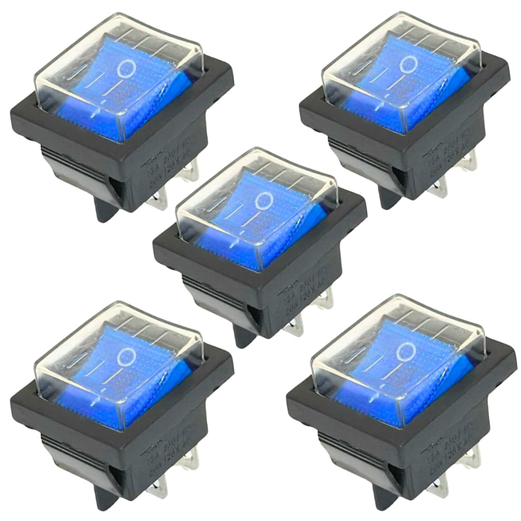 Chave Interruptor Com Capa Silicone Fornos Kit 5 Unid Azul