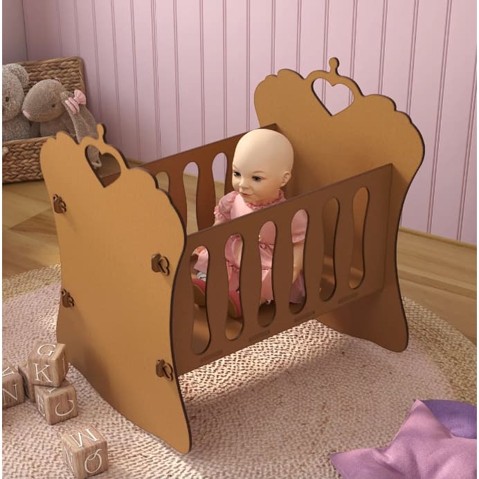 Mini berço Encantado para Bonecas Reborn em MDF Infantil