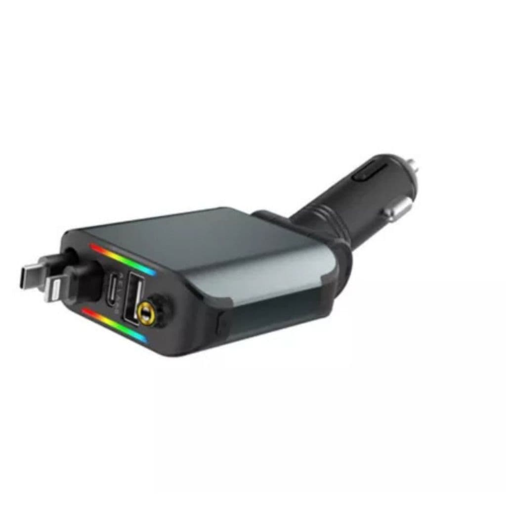 Carregador de carro 120W USB/IOS/TYPE-C Adaptador de carro USB 4 em 1 com carregador LED Super Turbo.XHL_ELETRONICOS