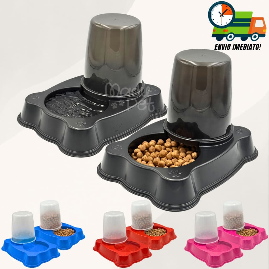 Kit Comedouro Bebedouro Automático Para Cães e Gatos Dupla Função Anti Formiga Envio Imediato