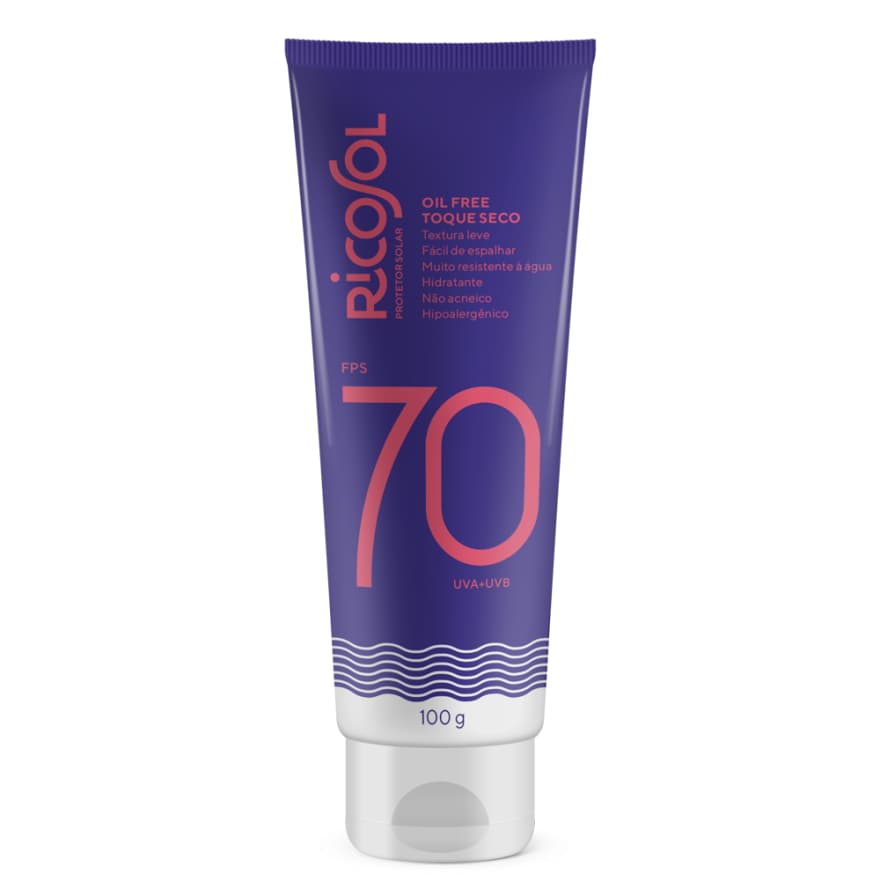 Ricosol Protetor Solar Vegano Toque Seco Oil-free Fps70 100g