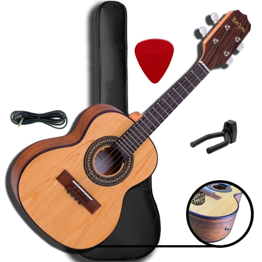 Cavaco Rozini RC10 Eletroacústico Estudante Kit Com Capa, Suporte e Palheta