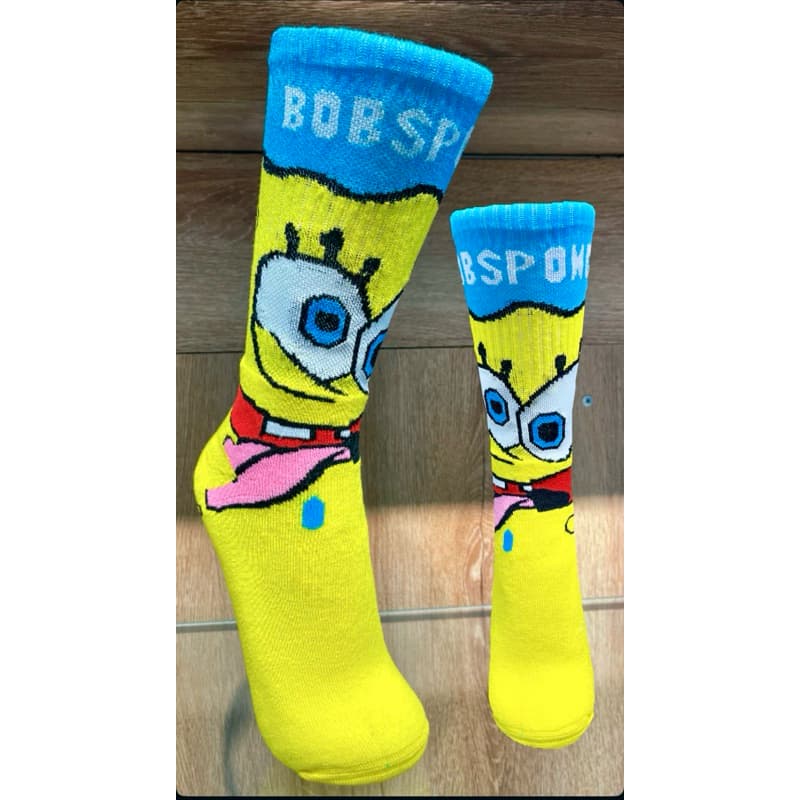MEIAS DIVERTIDAS TURMA DO BOB ESPONJA CANO ALTO  (Crossfit) (bike) (patins) (ENVIO IMEDIATO)