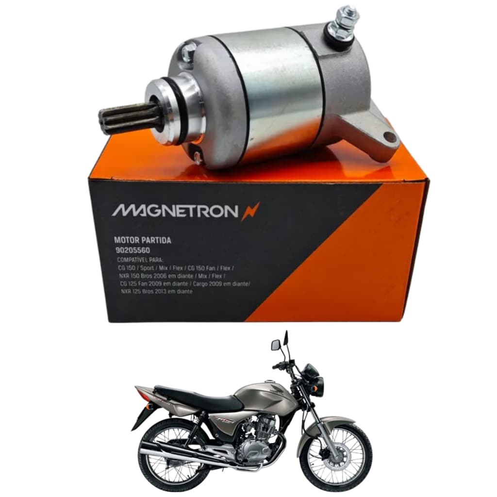 Motor de Partida Arranque Titan 150 Es/ Esd 2004 2005 2006 2007 2008/ Nxr 150 Bros Es/ Esd 2006 2007 2008 Magnetron
