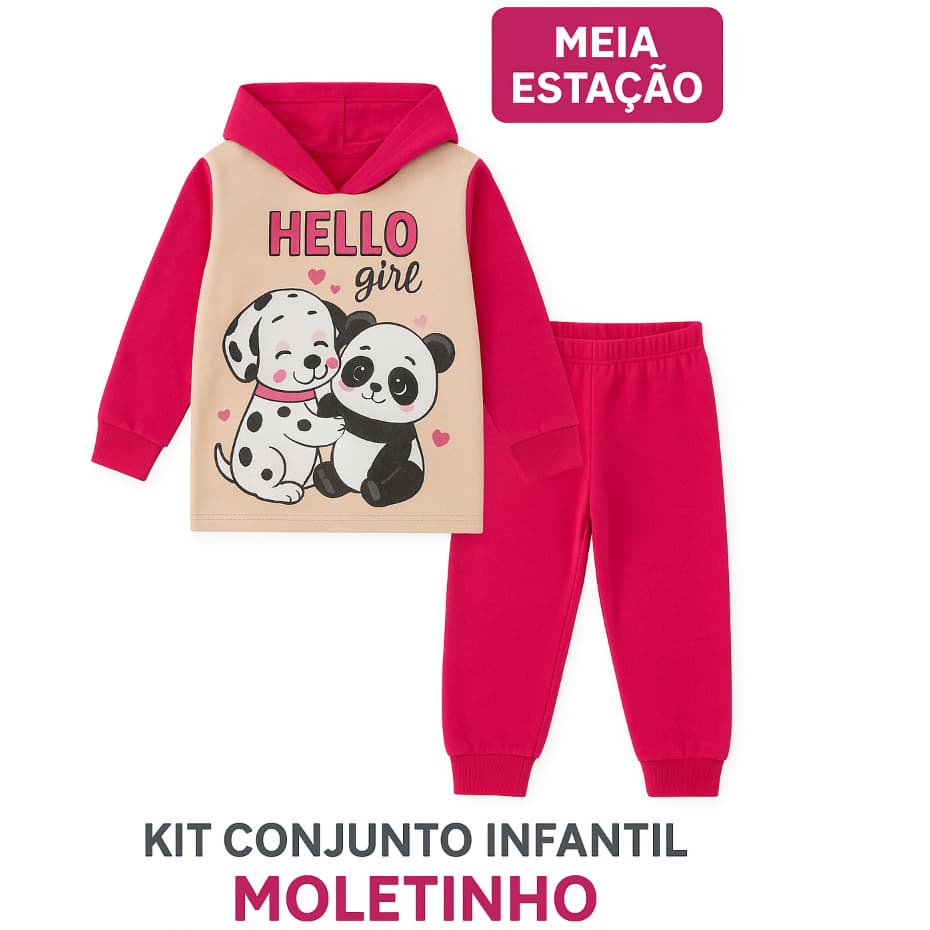 Kit Conjunto Infantil Menina | Moletinho Meia Estação | Roupa Inverno Sortido