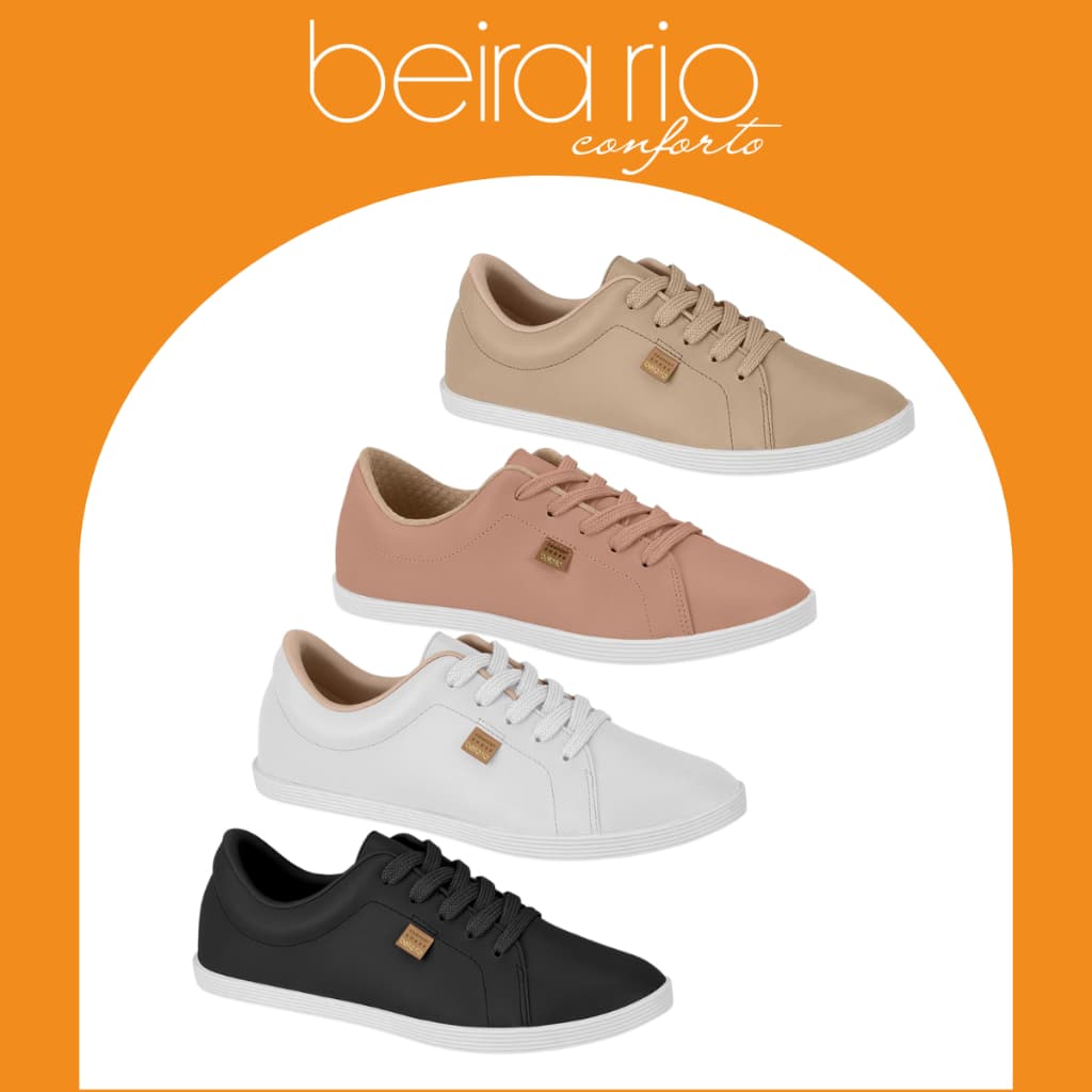 Tênis Casual Beira Rio Liso Leve Confortável Dia a Dia Original Feminino Antiderrapante Conforto