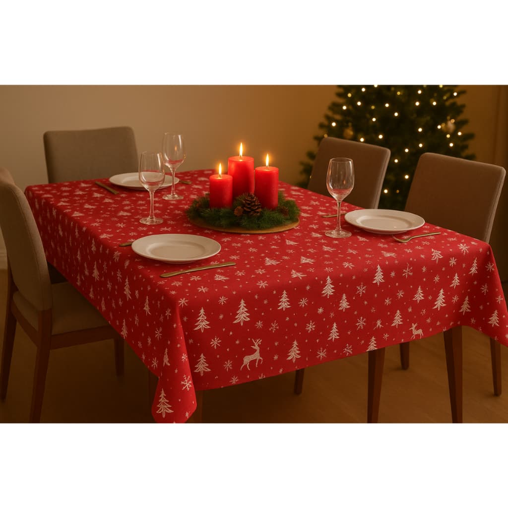 Toalha De Mesa Pequena Luxo 75 X 75cm - Oxford Natalina