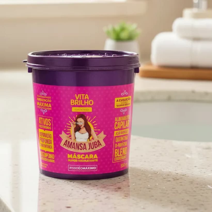 Máscara Super Hidratante Reparação Profunda Desmaia Cabelo AntiFrizz Amansa Juba Vita Brilho 350g