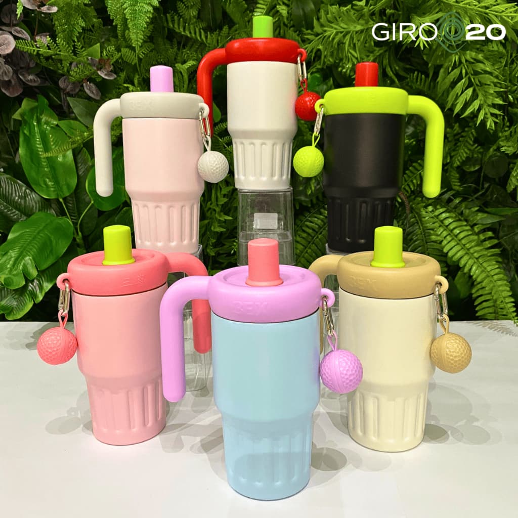 Garrafa Copo Térmico Inox Colorido Tampa Vedada Alça Pingente Portátil