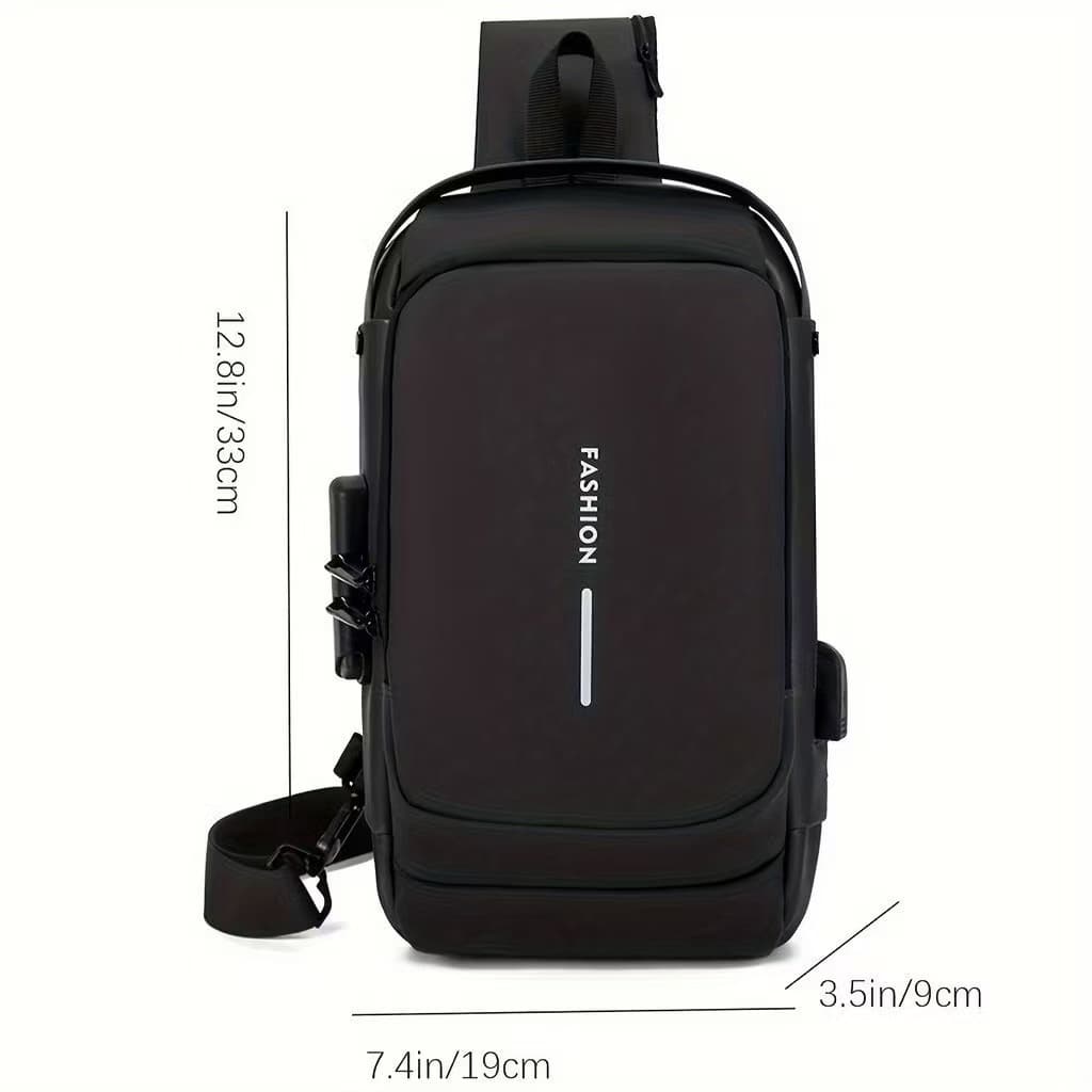 Bolsa Masculina Pochete Transversal Couro Ombro Impermeável Tecido Liso