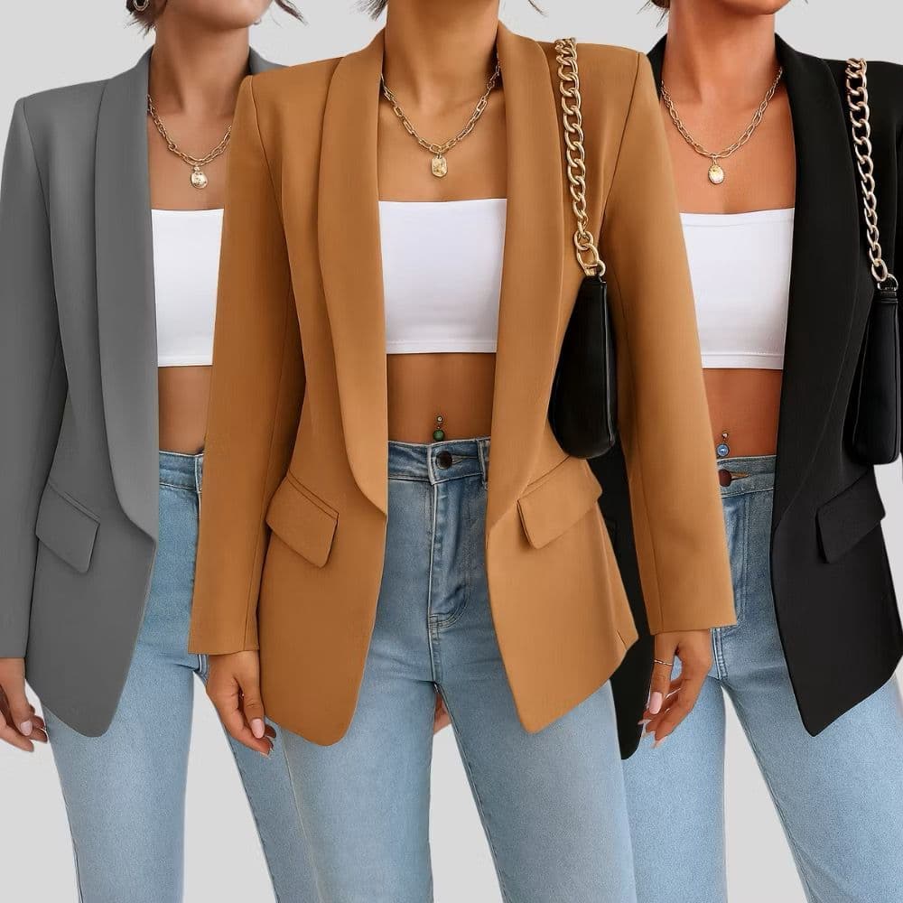 Max Blazer Feminina Longo Alfataria Social Manga Longa