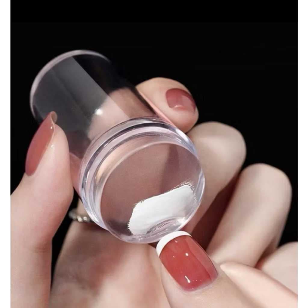 Carimbo Para Unhas De Silicone Transparente Francesinha Perfeita + Tampa