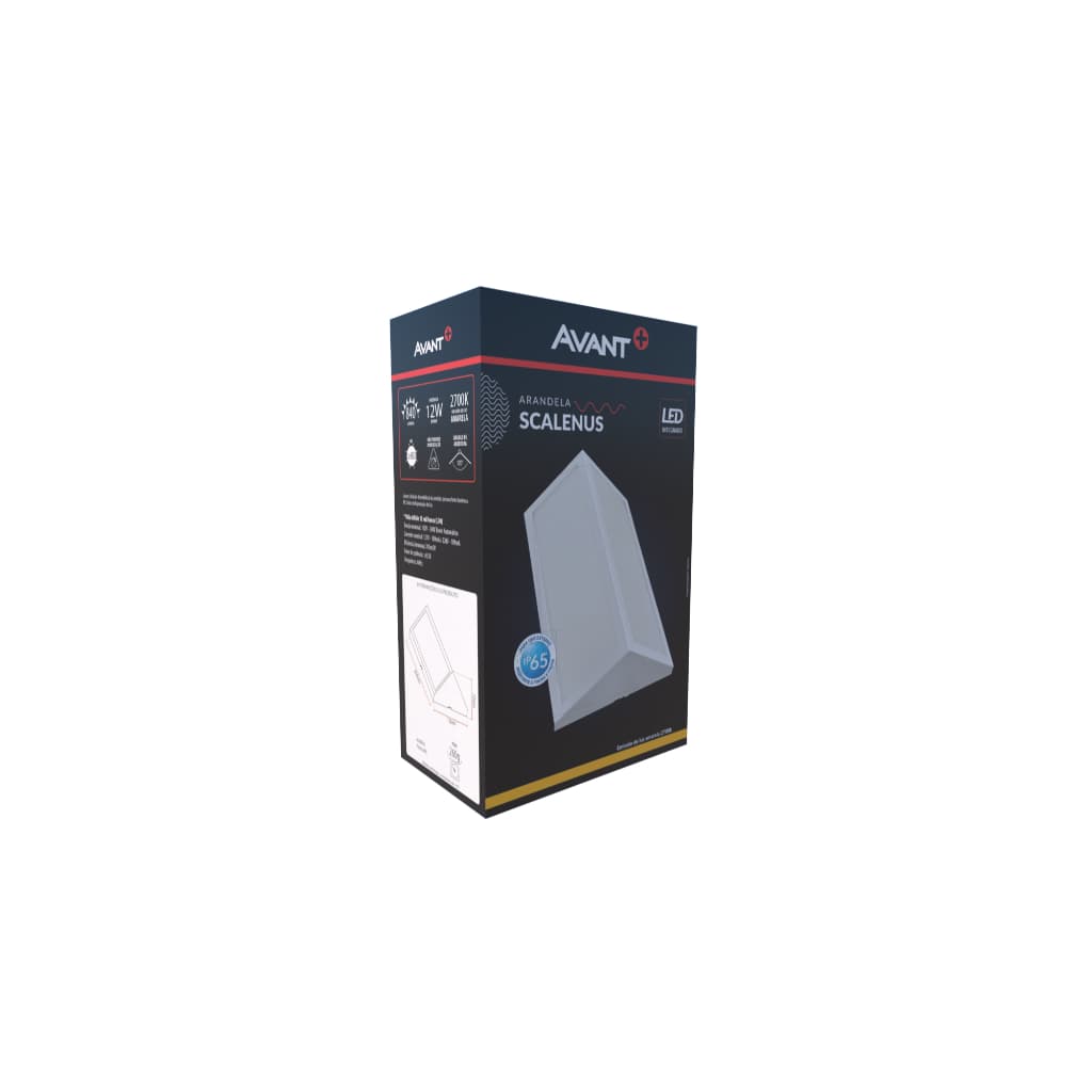 LED ARANDELA SCALENUS BRANCO FOSCO AM2700K 12W BIVOLT - AVANT