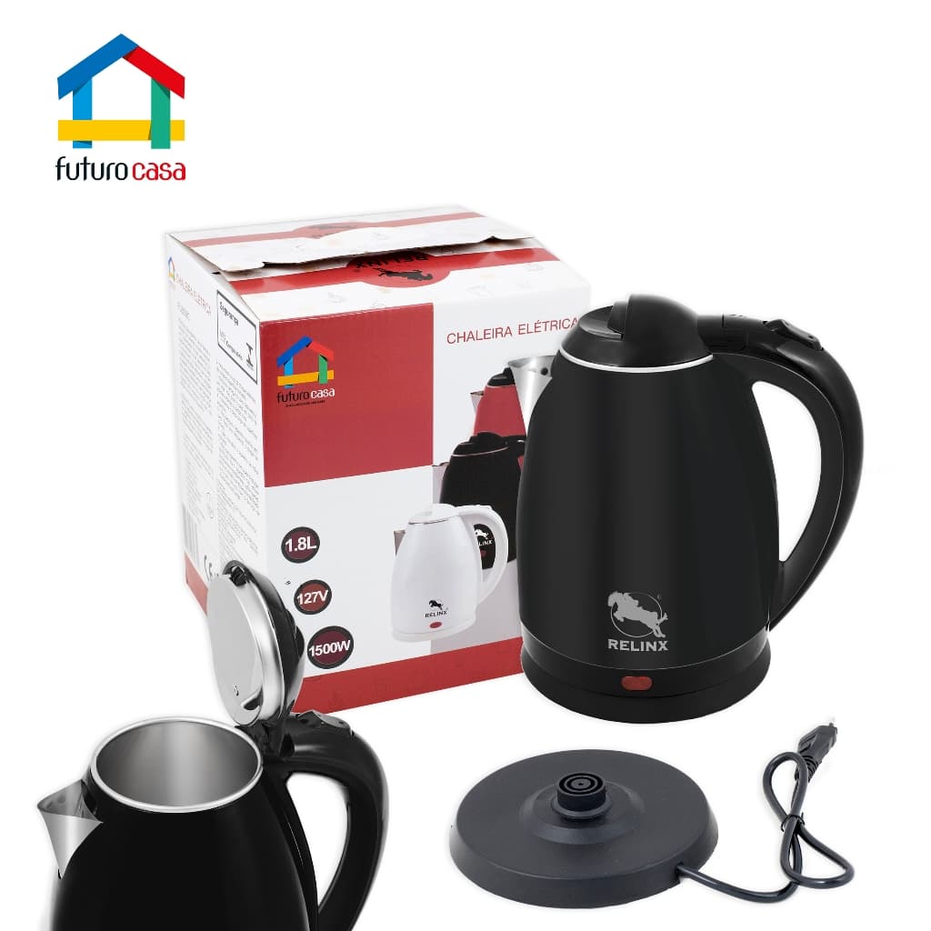 Chaleira Elétrica Inox 1,8L 127V 1500W (Preta)