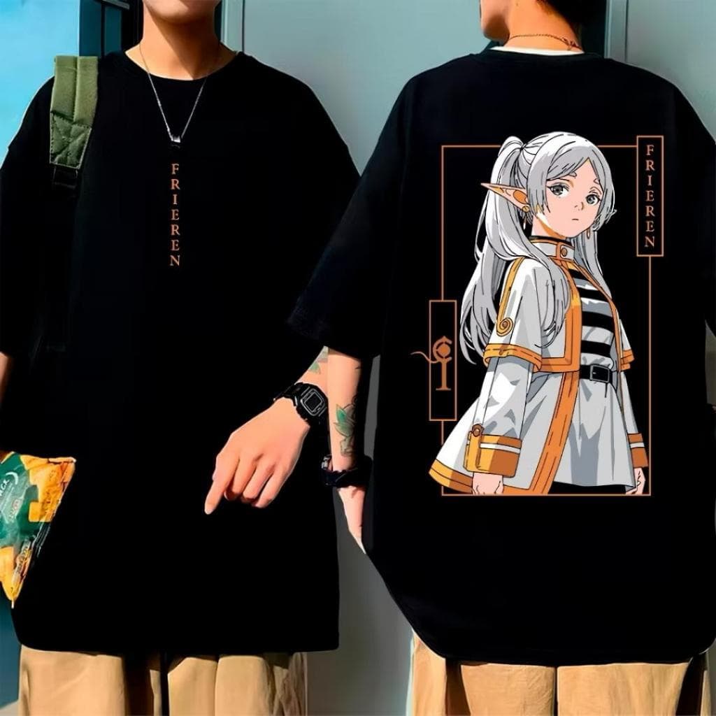 Camiseta Oversized Frieren Animê Camisa Unissex 100% Algodão