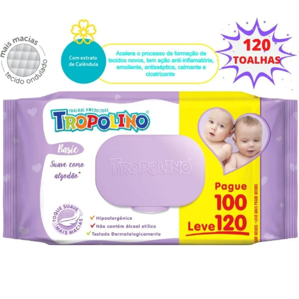 Toalha Umedecidas Tropolino Lenço Cuidado do Bebê ENVIO IMEDIATO