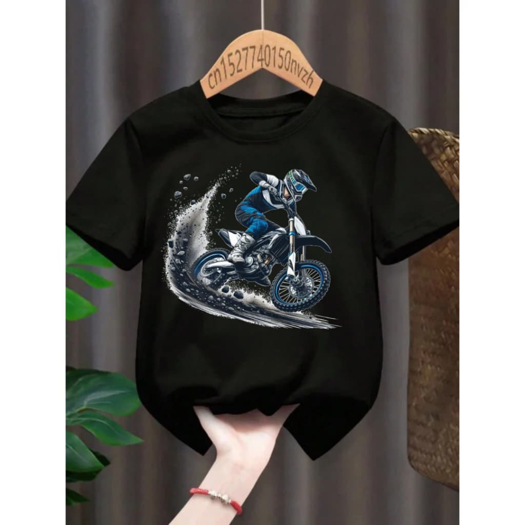 Camiseta Camisa Infantil Juvenil Unissex Motociclista Motocross  Moto Trilha  unissex