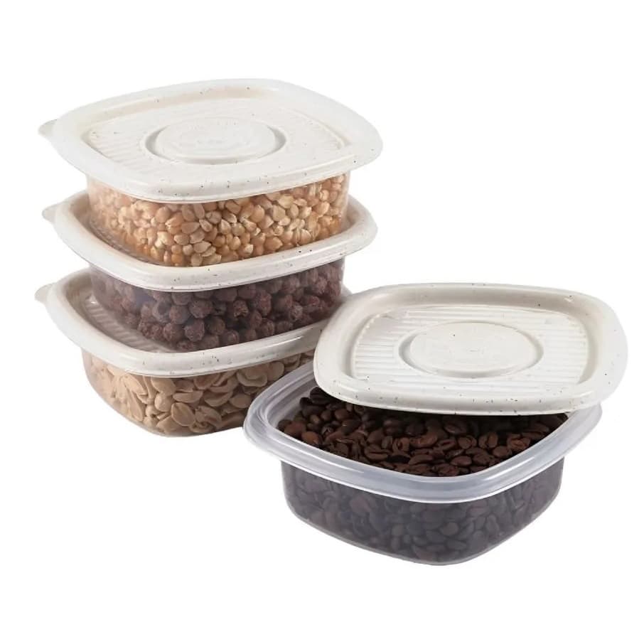 Conjunto de 4 Potes Quadrados Pop 400ML-Plasútil