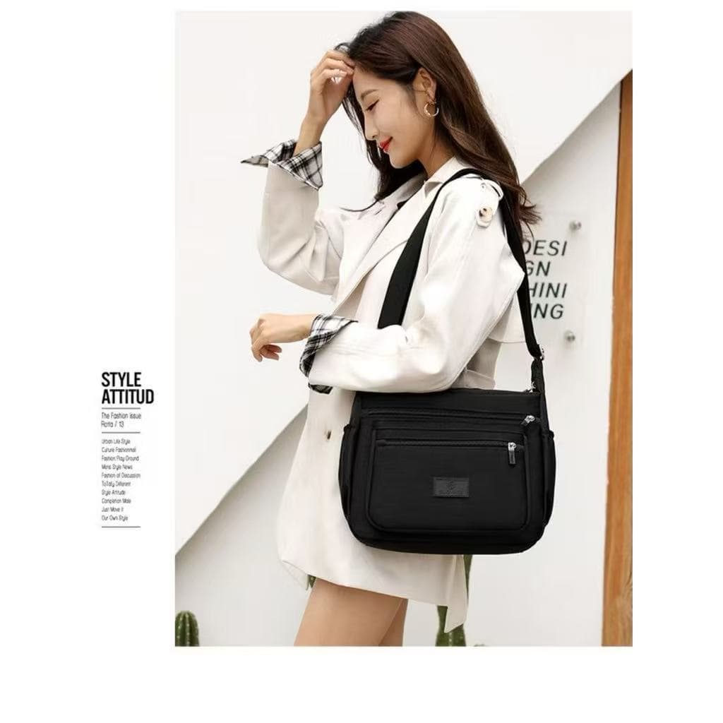 Bolsa De Ombro Feminina Elegante De Nylon Com Duas Bolsas De Viagem De Grande Capacidade