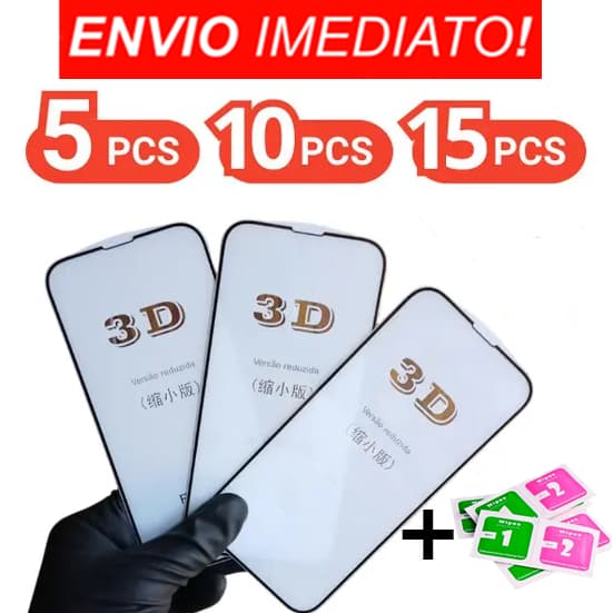 Kit 5/10/15 Pcs película de vidro 3D Realme C67 / C53 / C63 / C51 / Note 50 / C55