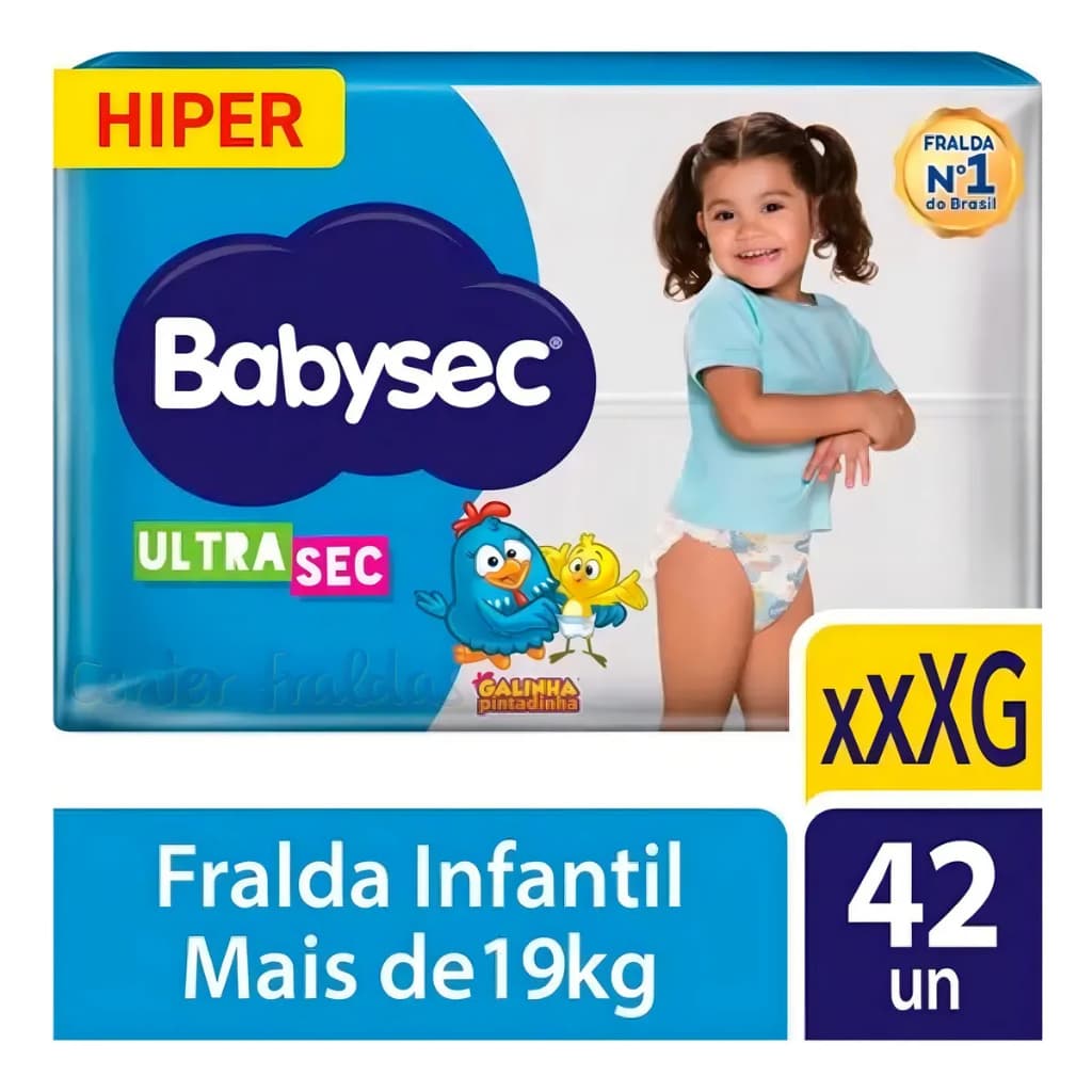 FRALDA BABYSEC GALINHA PINTADINHA HIPER XXXG 42un