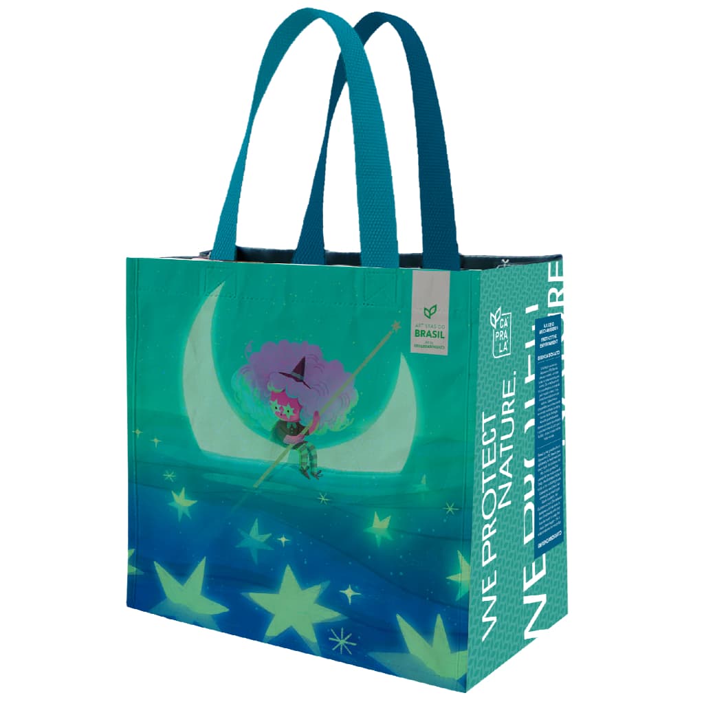 Sacola Retornável de Ráfia Ecobag MÉDIA CáPraLá Art BR 52