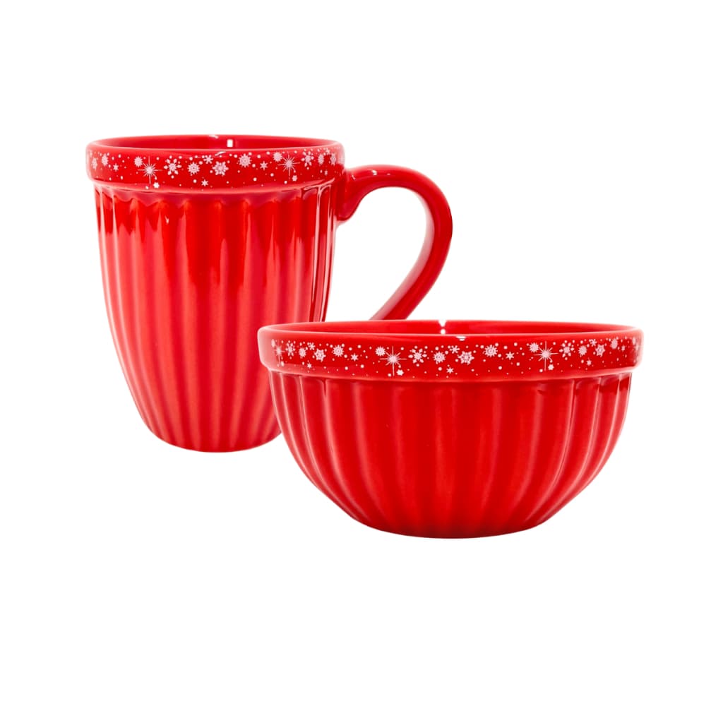 Kit Caneca e Tigela Itália Natal Mesa Posta Caldos Sopas Sobremesas
