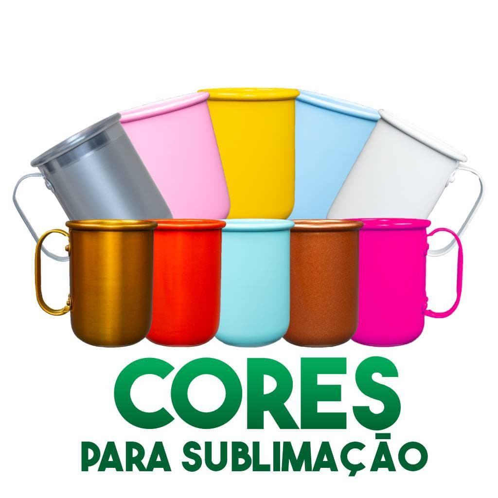 Kit 10  Caneca de alumínio SEM personalização 500ml - Resinada para Sublimação