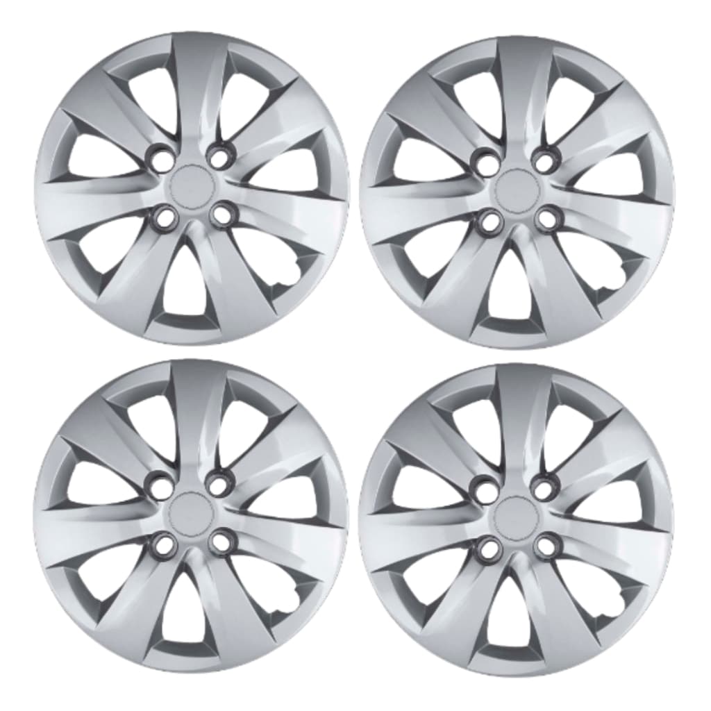 Kit 4 Calota Aro 14 Etios Toyota 2014 2015 2016 Prata Com Emblema Antiperda