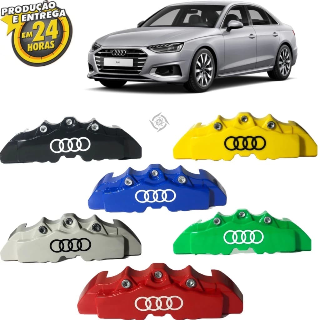 Capas Pinça de Freio Audi Kit 4 Peças + Cola Fácil Aplicação