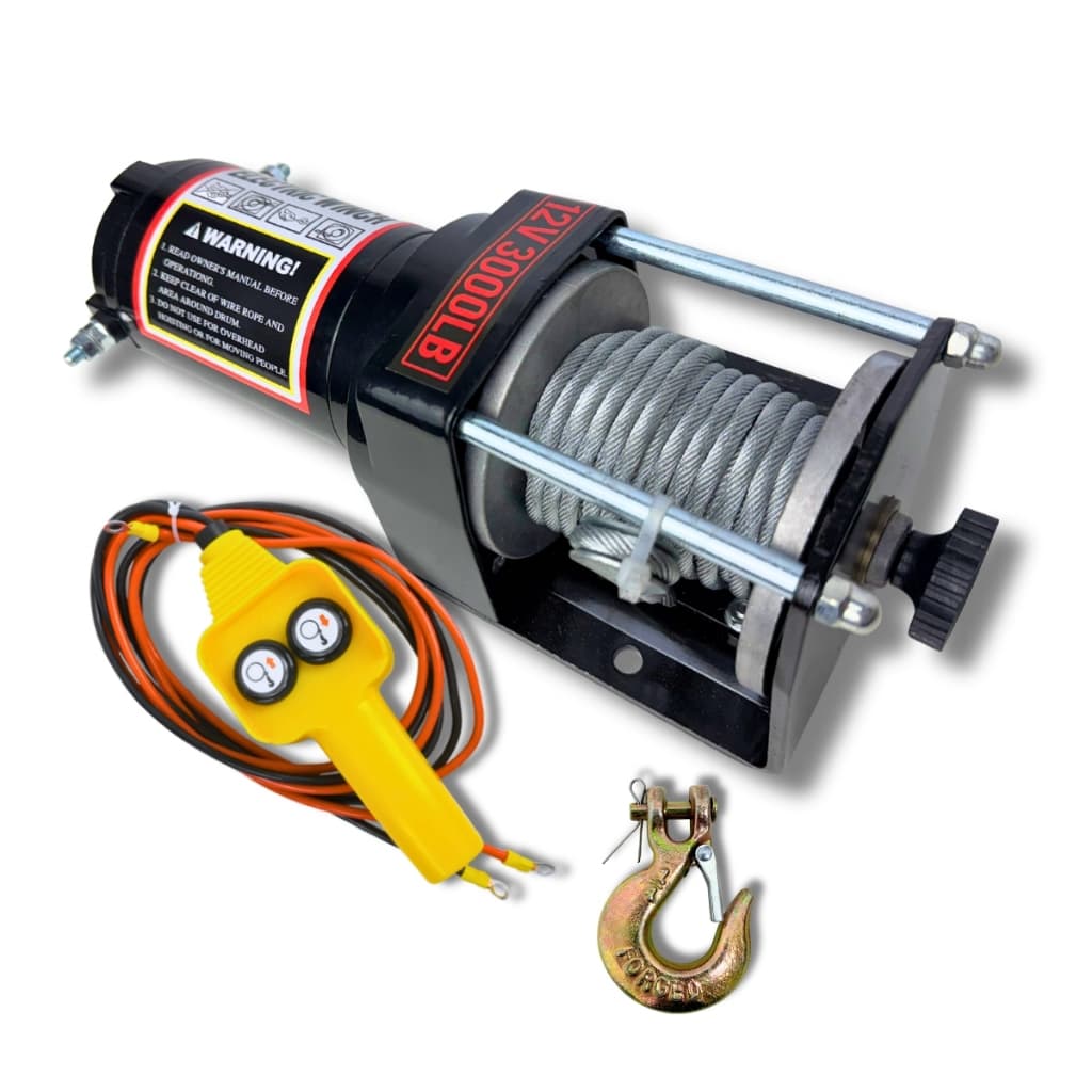 Guincho Elétrico 12v 3000lbs 1360kg Com Controle Cabo De aço