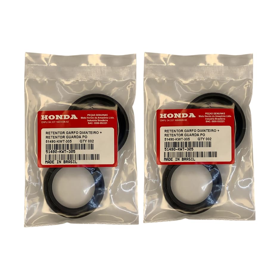 Kit 2 Retentor Bengala + 2 Guarda Pó Honda Xre300 Nx400 Falcon