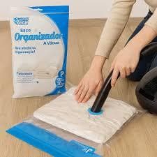 Saco a Vácuo 60x80  Organização de Roupas Mala Viagem Guarda Roupas