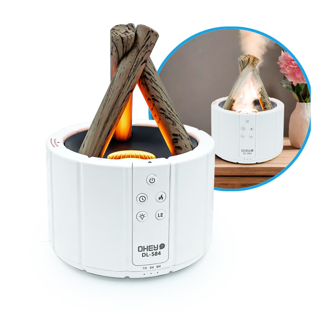 Fogueira Umidificador De Ar Difusor De Aroma Aromaterapia Ultrasonic Com Controle Óleo Essencial Quarto Fragrância